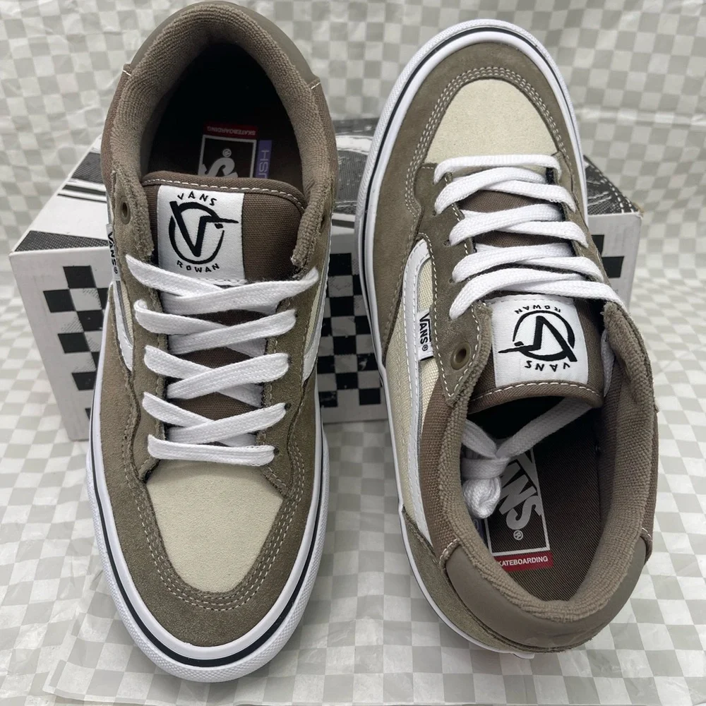 Vans Men’s Rowan
Walnut Sneakers 
VN0A5JIC1NU Tan and White Sneakers - Picture 14 of 16